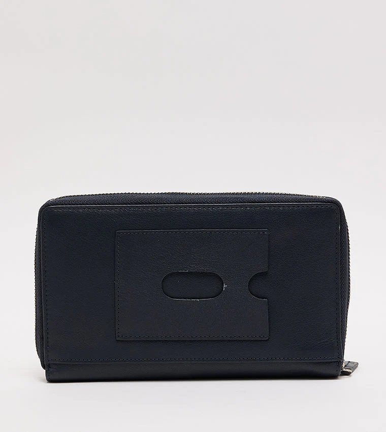 Classic Unisex Navy Blue Wallet - Image 2