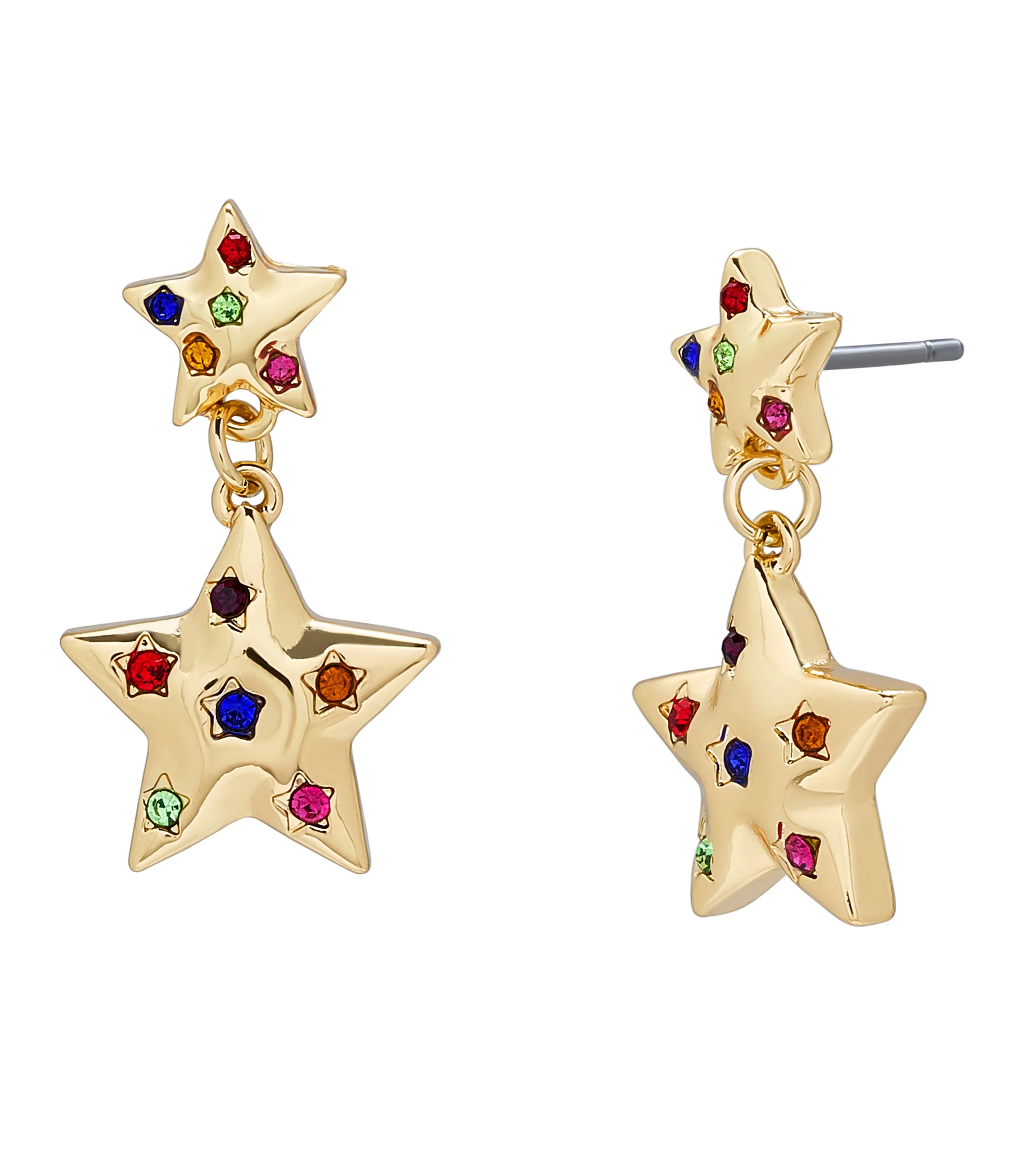 Multi Star Women's Rose Gold Earrings Pendant Set - Image 2