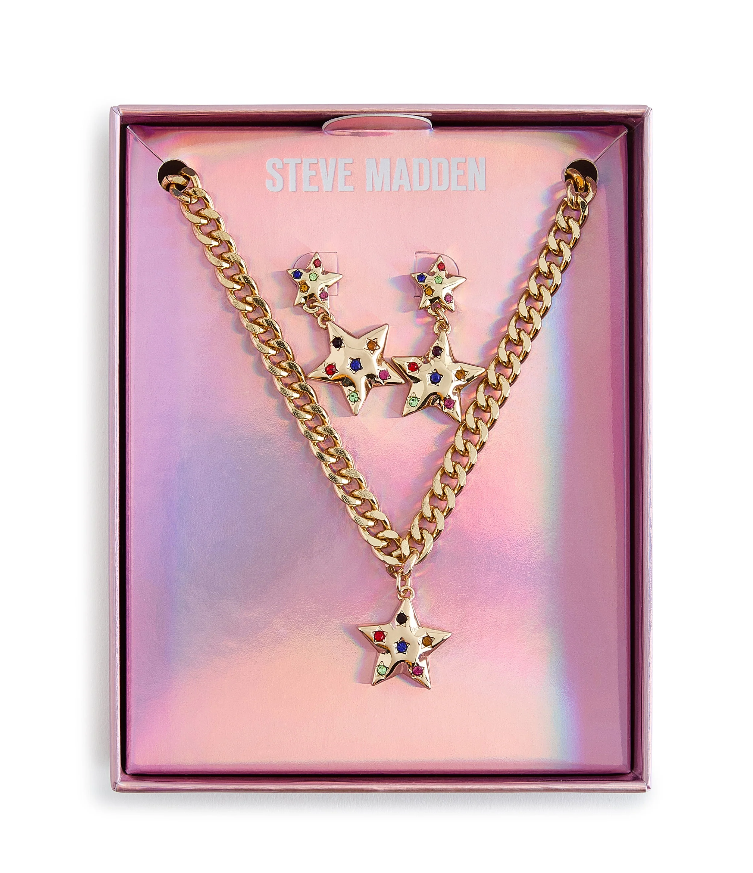 Multi Star Women's Rose Gold Earrings Pendant Set - Image 4