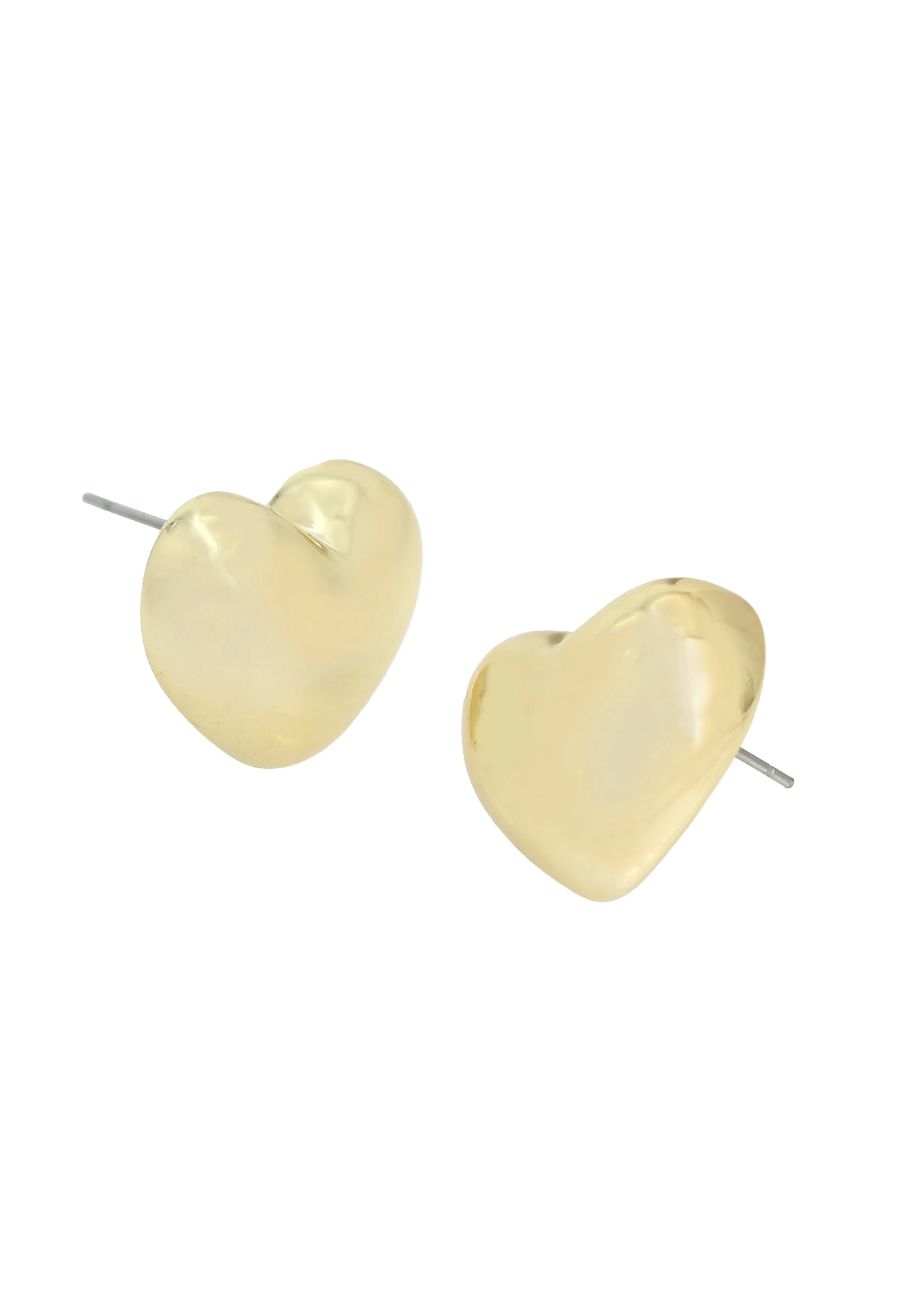 Heart Studs Women's Gold Earrings - Image 3