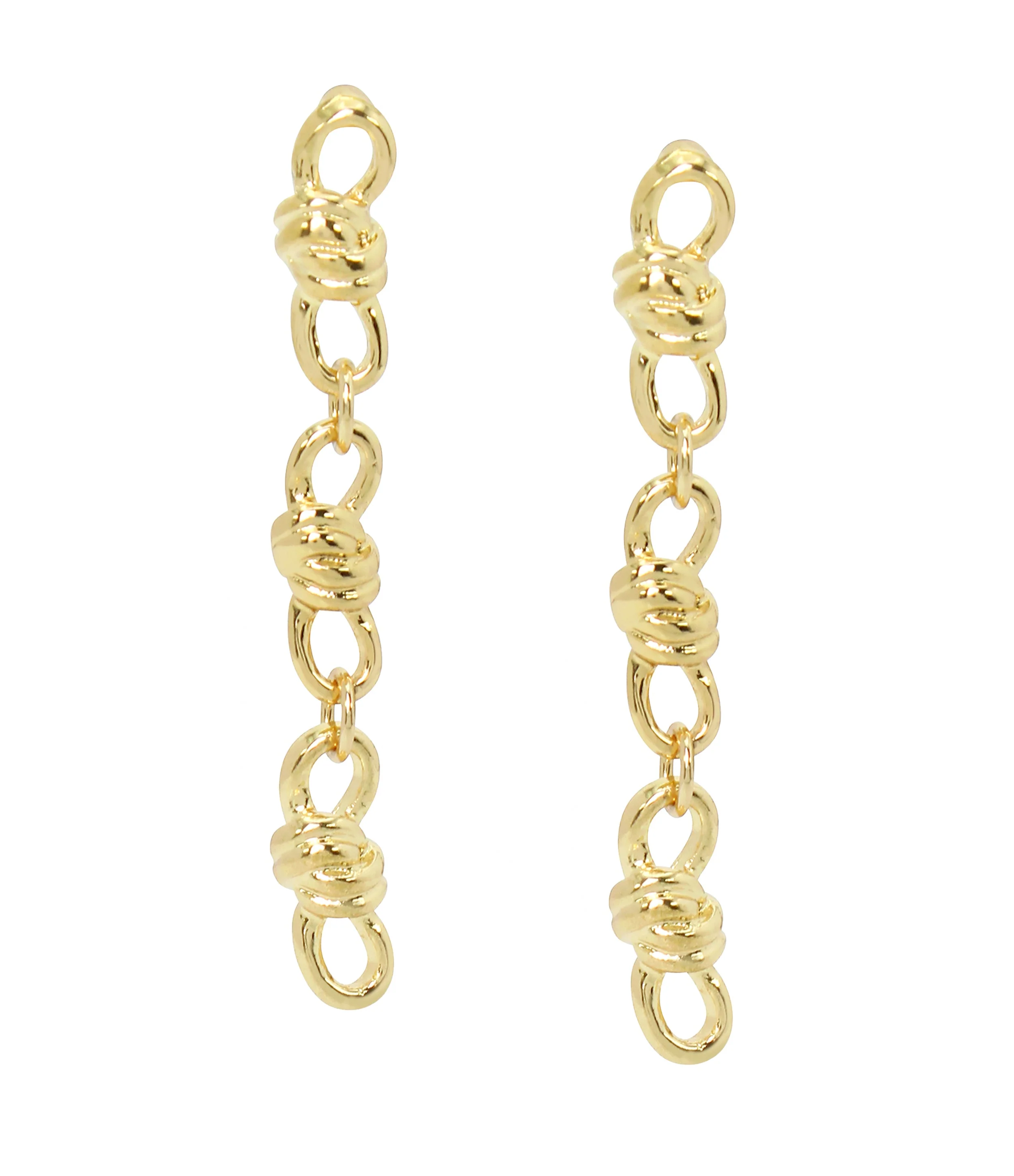 Knot Women's Gold Linear Earrings