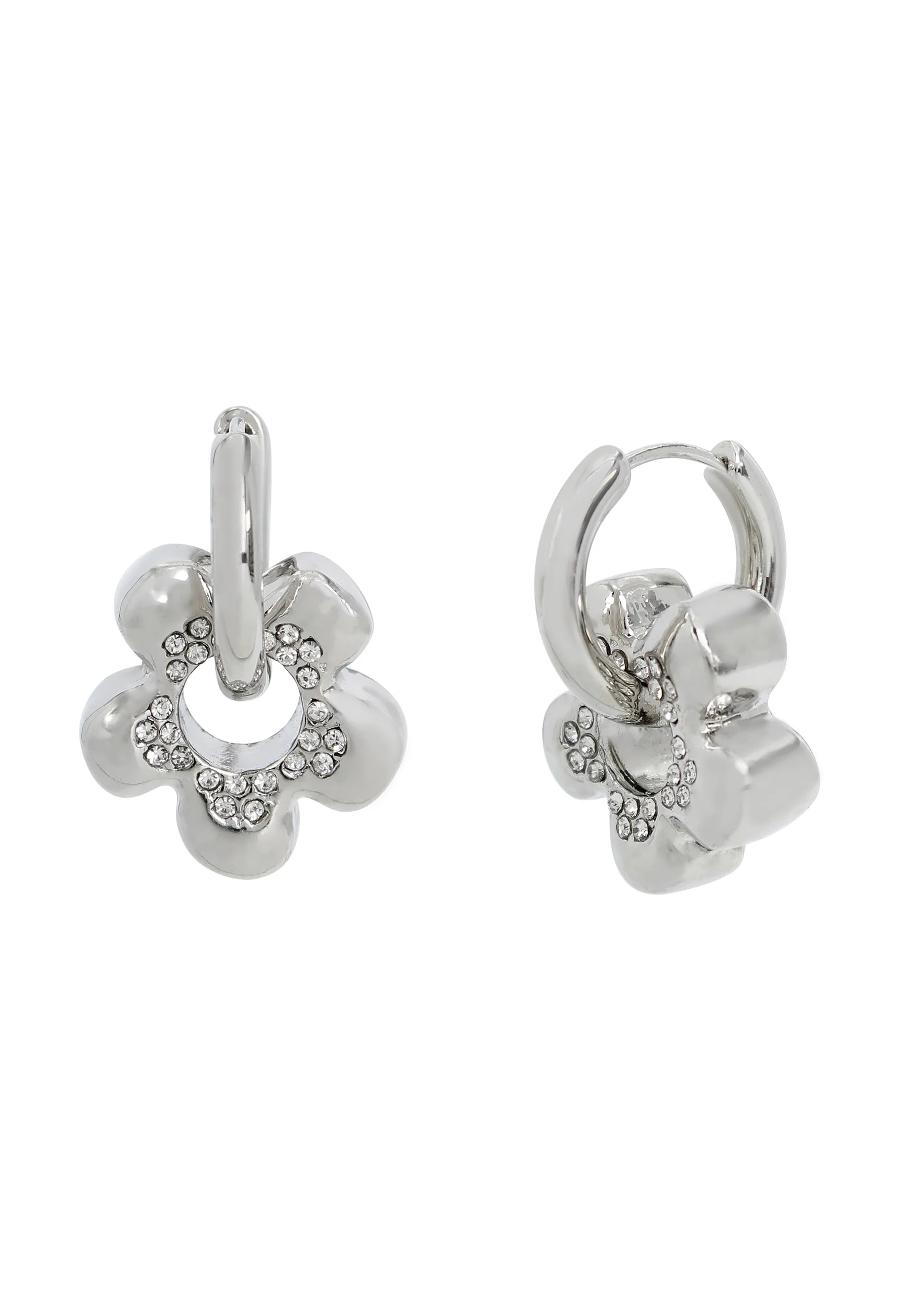 Flower Hoops Women's Crystal Earrings