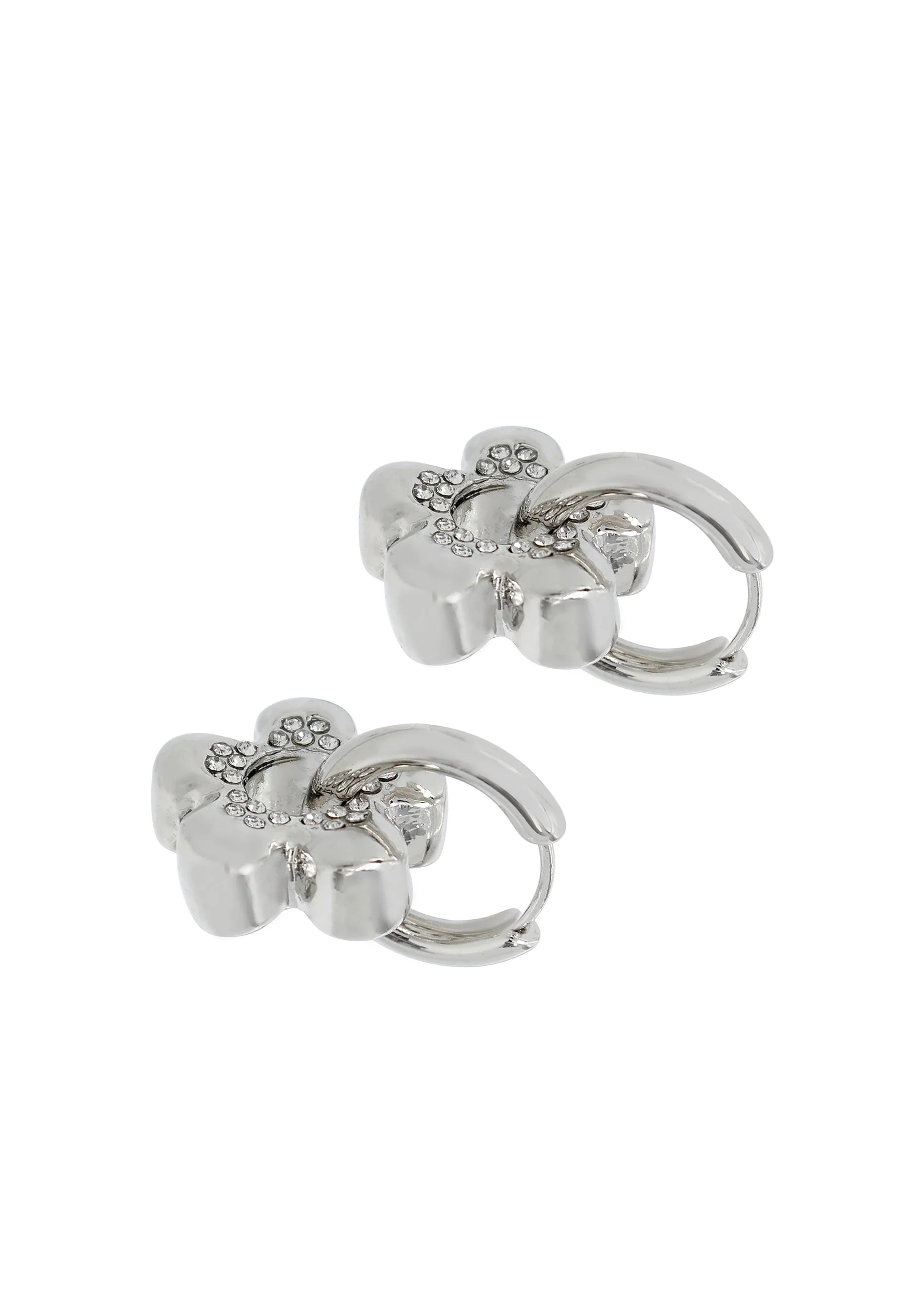 Flower Hoops Women's Crystal Earrings - Image 2