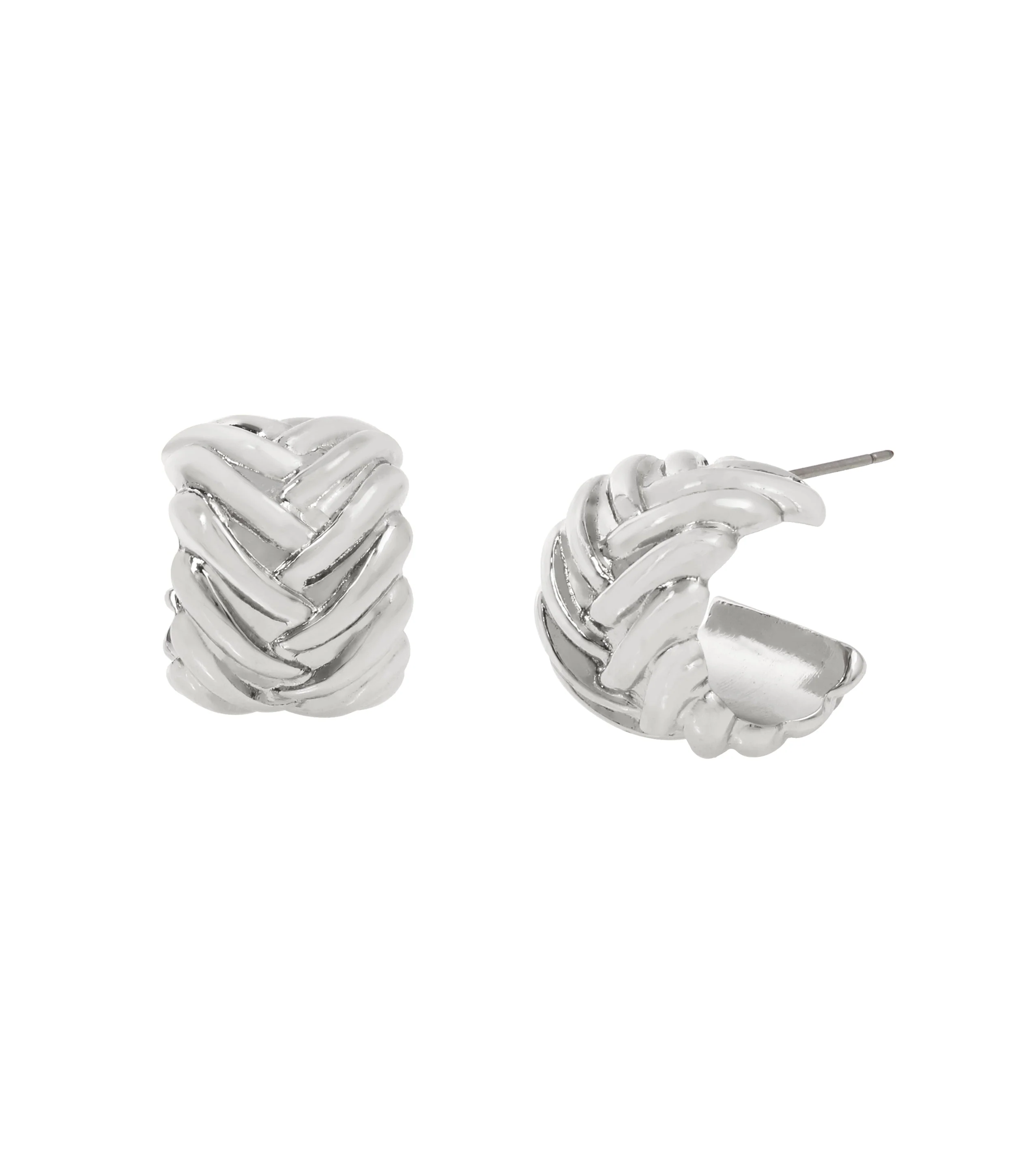 Woven Hoop Women's Gunmetal Earrings - Image 2