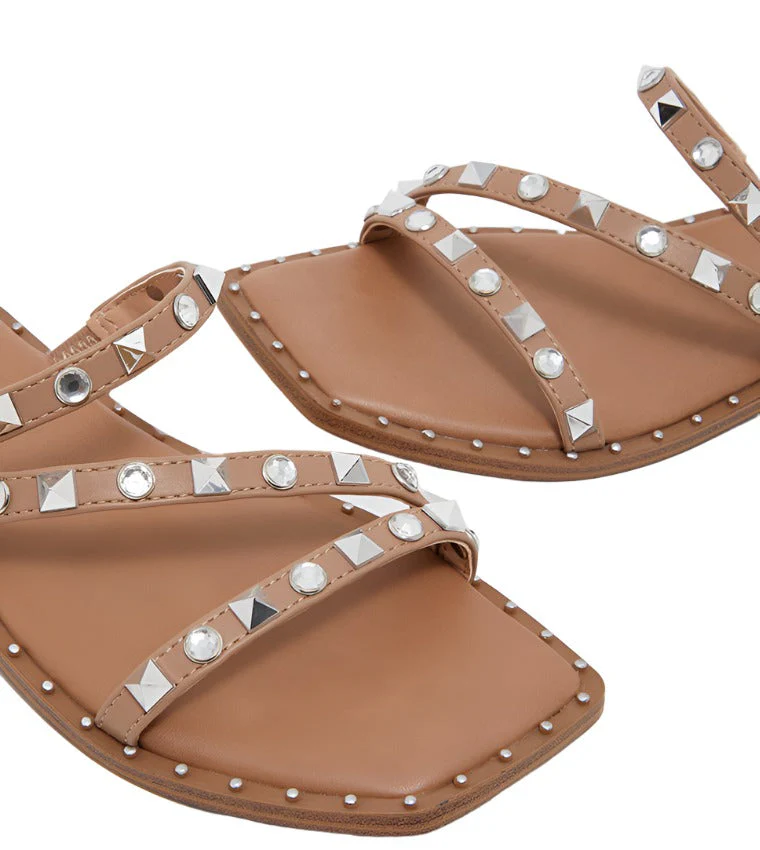 Sophie Women's Tan Flat Sandals - Image 4