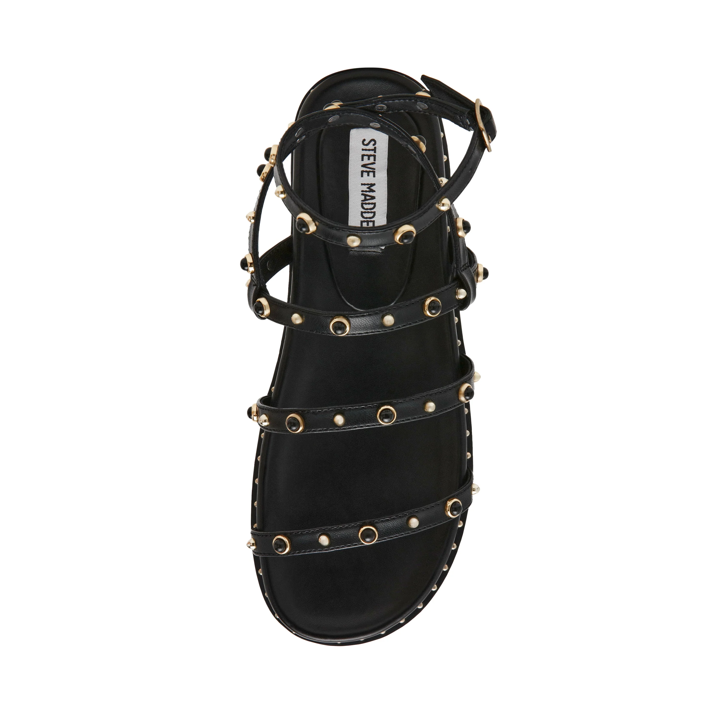 STORMIE BLACK FLAT SANDALS - Image 4