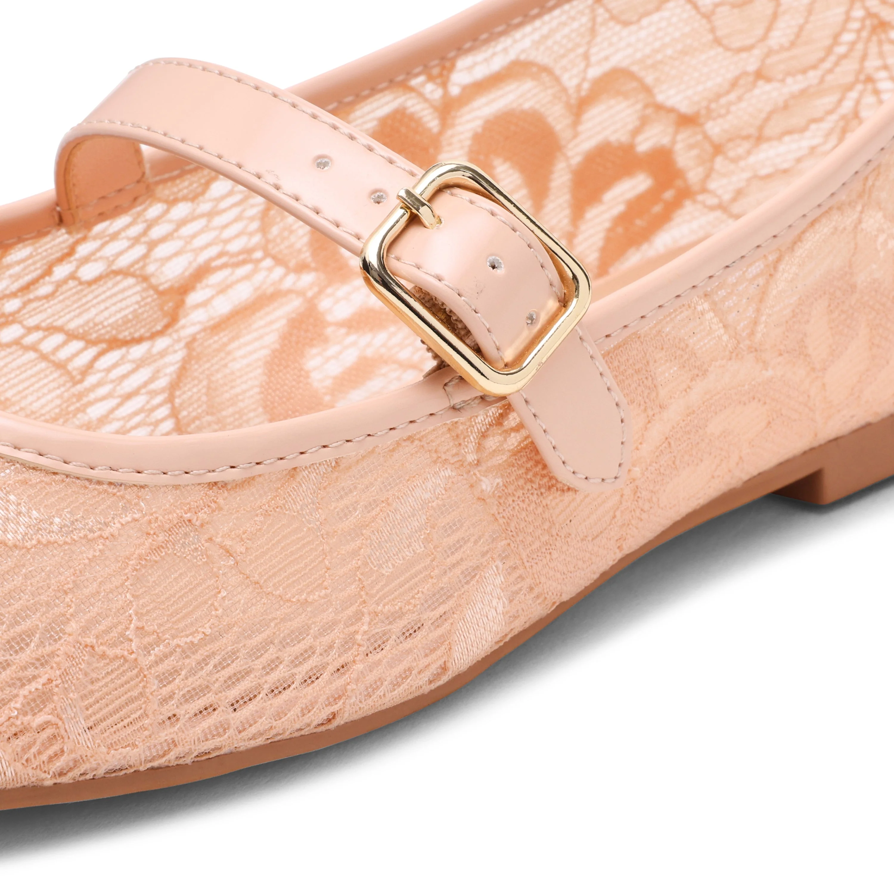 Wildflower-L Women's Blush Lace Ballerinas - Image 3