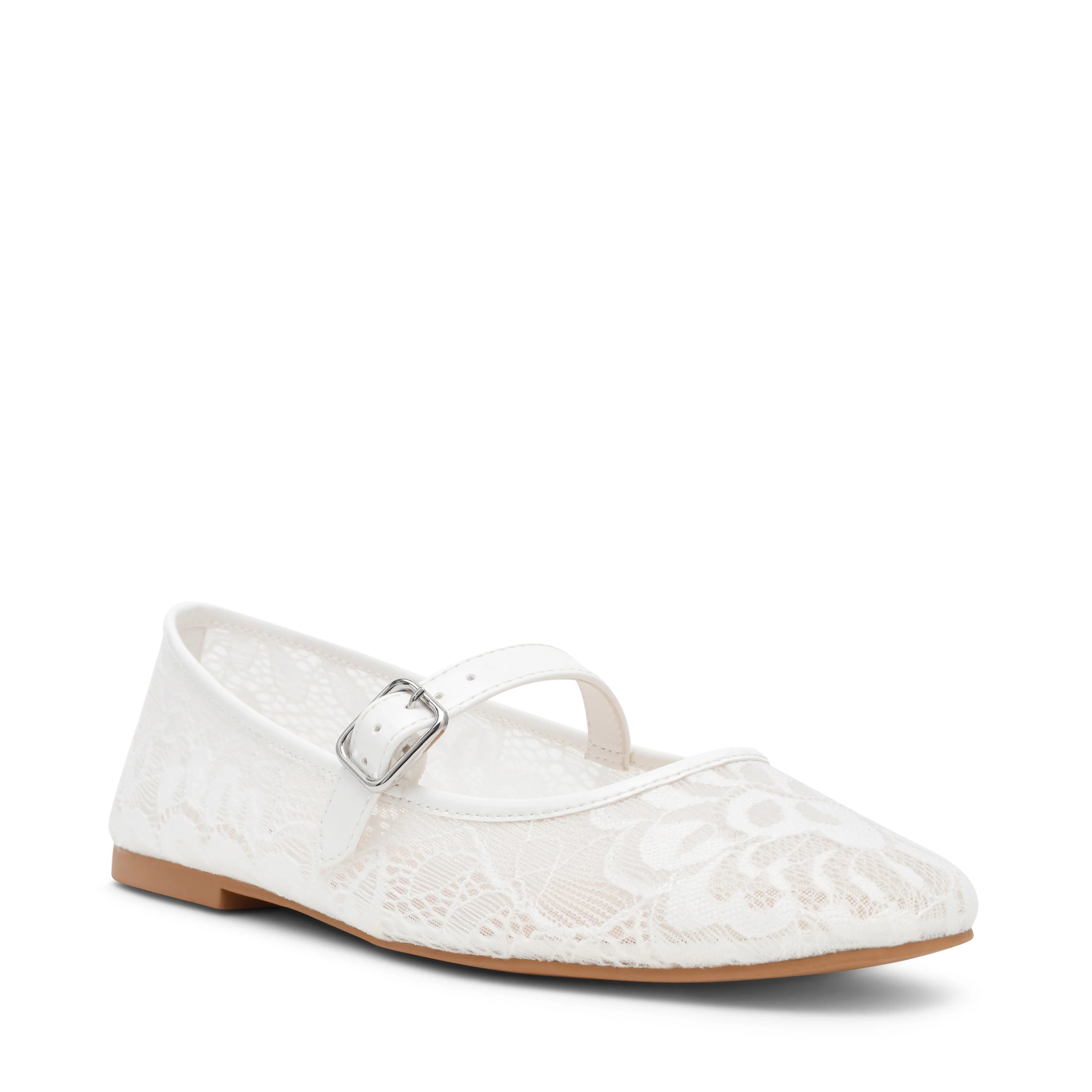 Wildflower-L Women's White Lace Ballerinas
