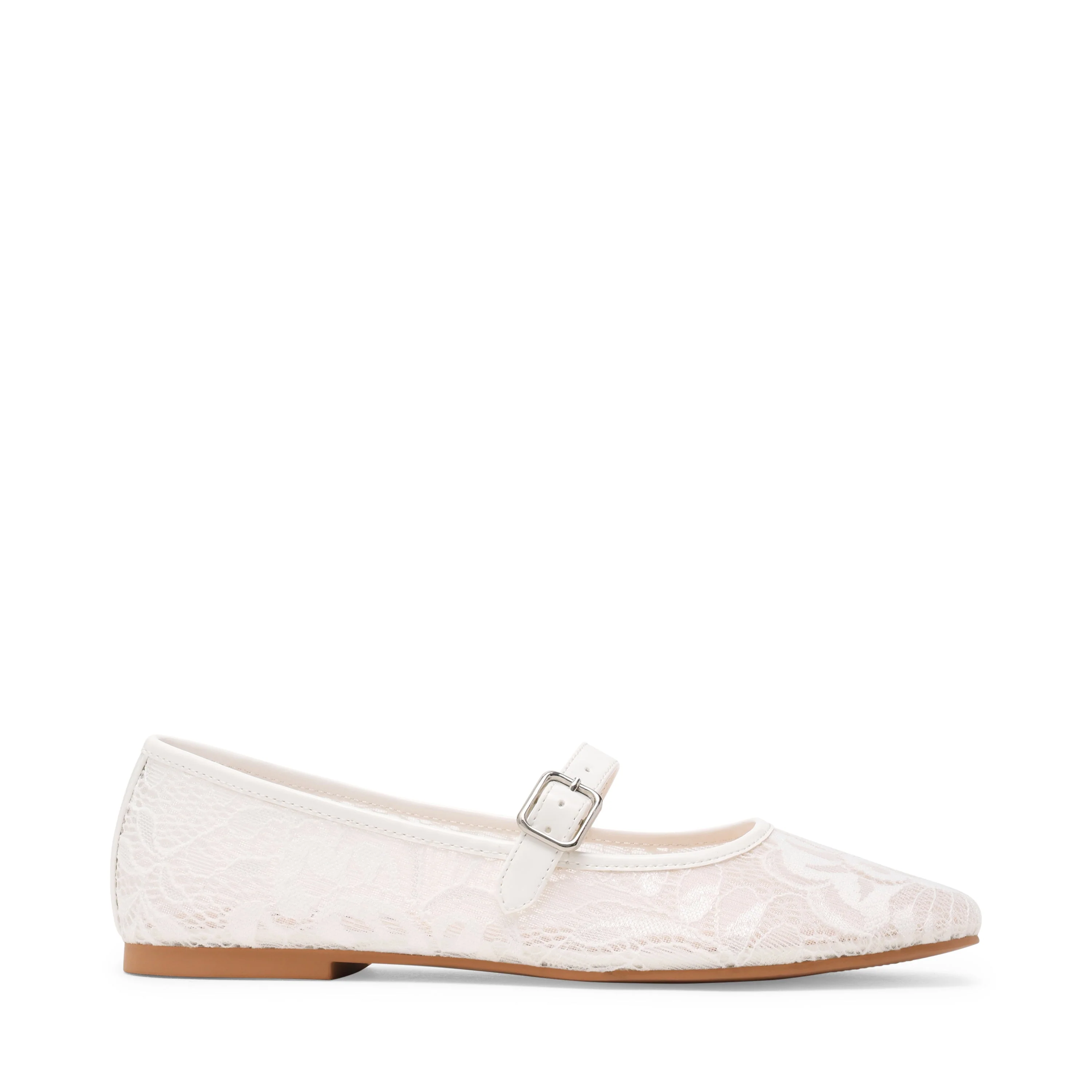 Wildflower-L Women's White Lace Ballerinas - Image 3