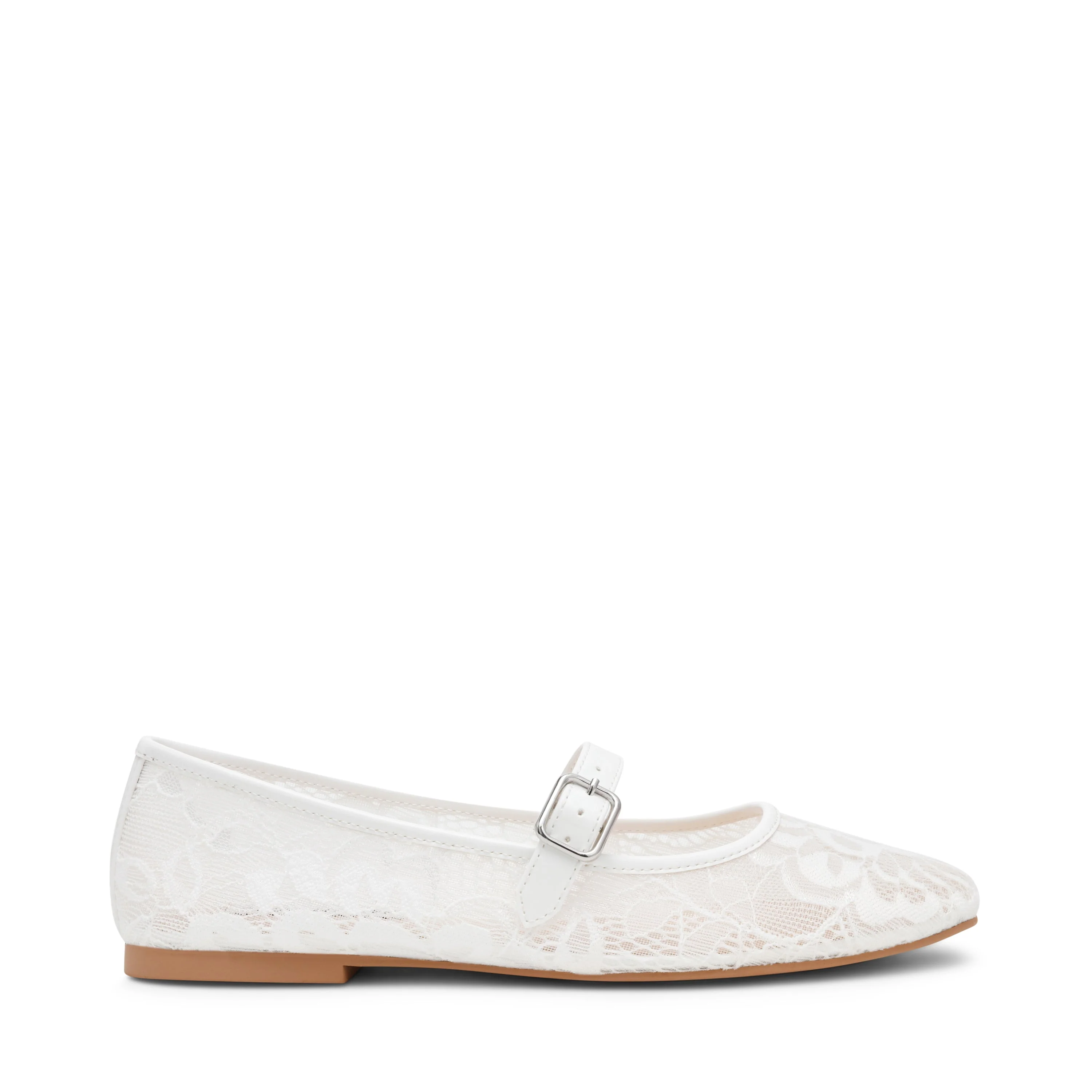 Wildflower-L Women's White Lace Ballerinas - Image 8